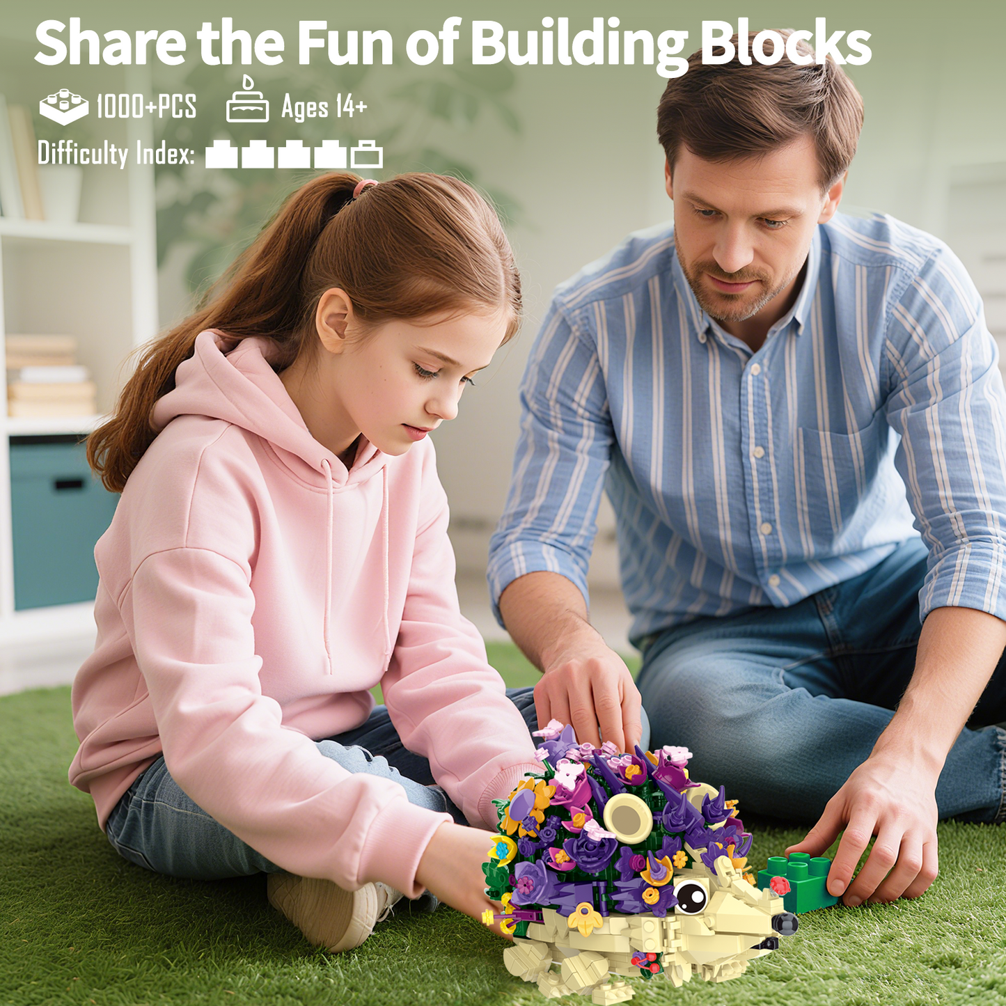Fliperwop: The Flowery Hedgehog Building Block Set