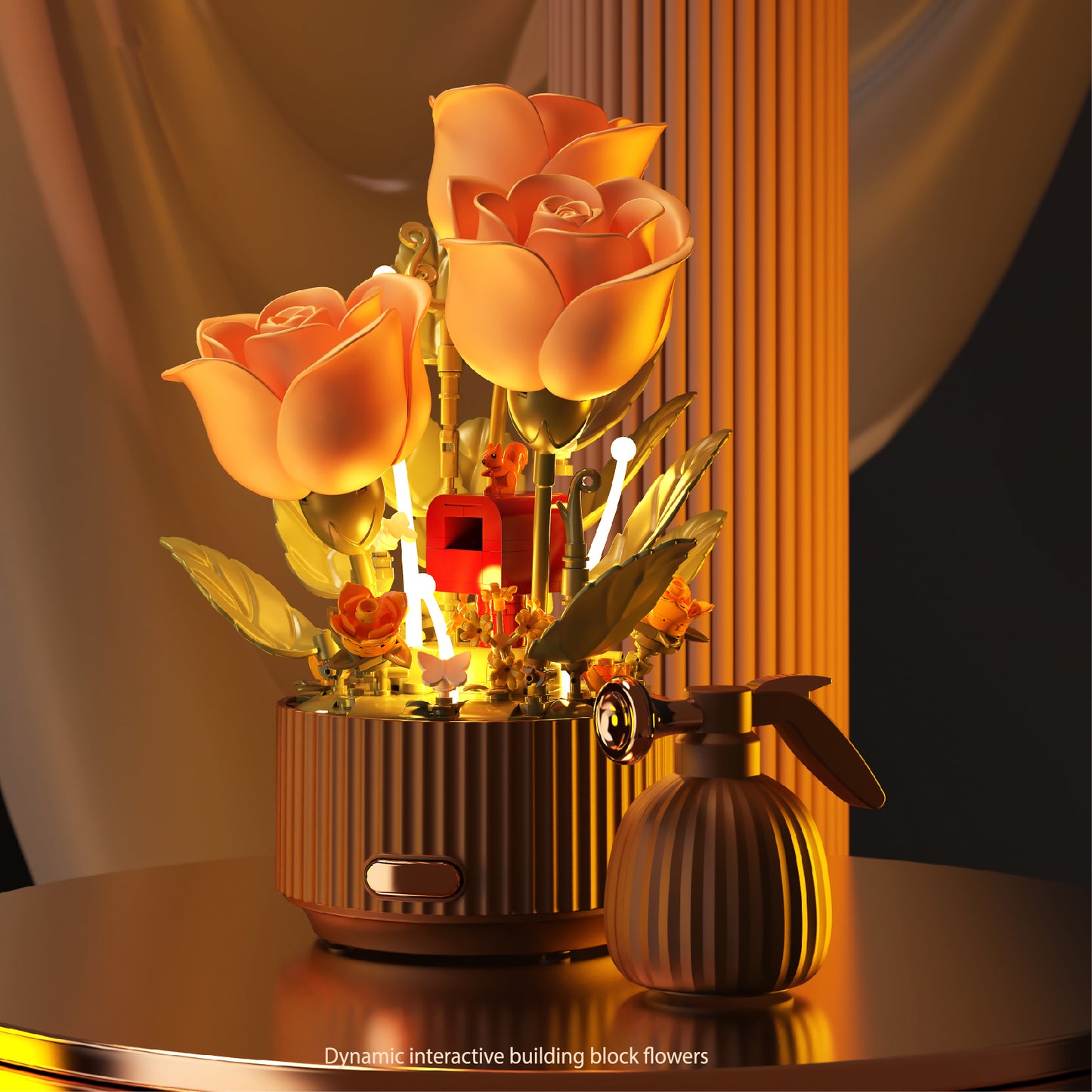 Blooming Flower Building Set Roses Flower Bouquet Building Sets